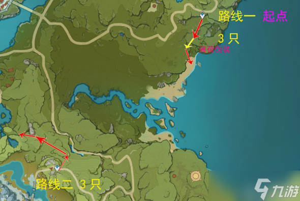 原神骗骗花采集路线图_原神